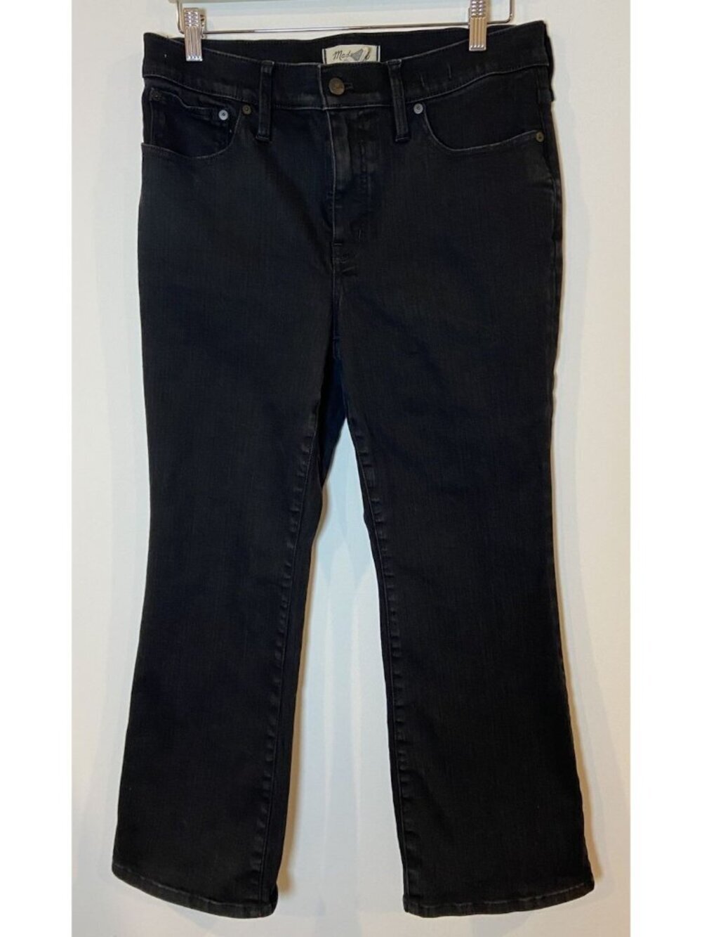 Madewell Mid Rise Kick Out Jeans Bootcut Black Size 31